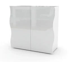 Credenza 90x81h cm 2 ante moderna bianco lucido Sea Gihome®