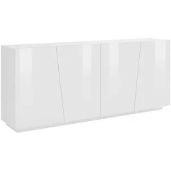Credenza 200x86h cm 4 ante moderna bianco lucido Candia Gihome®