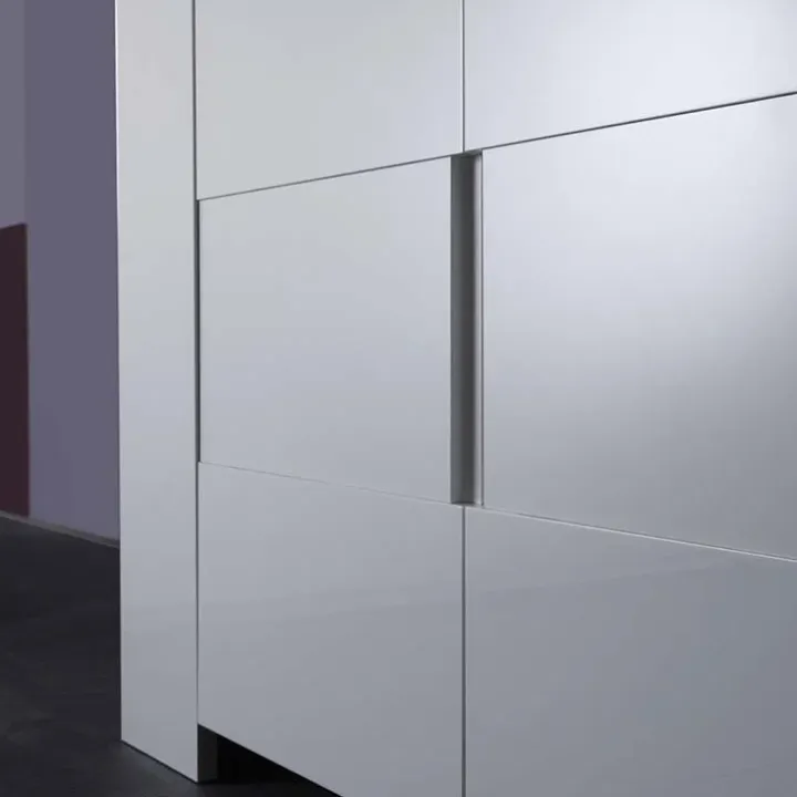 Credenza 210x84h cm 4 ante moderna design bianco lucido Eos