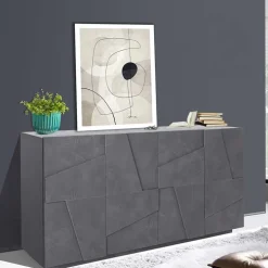 Credenza 162x86h cm 4 ante moderna ossido Zenzero Gihome®