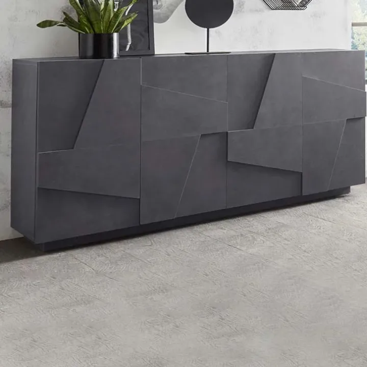 Credenza 162x86h cm 4 ante moderna ossido Zenzero Gihome®