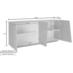 Credenza 200x86h cm 4 ante moderna ossido Candia Gihome®