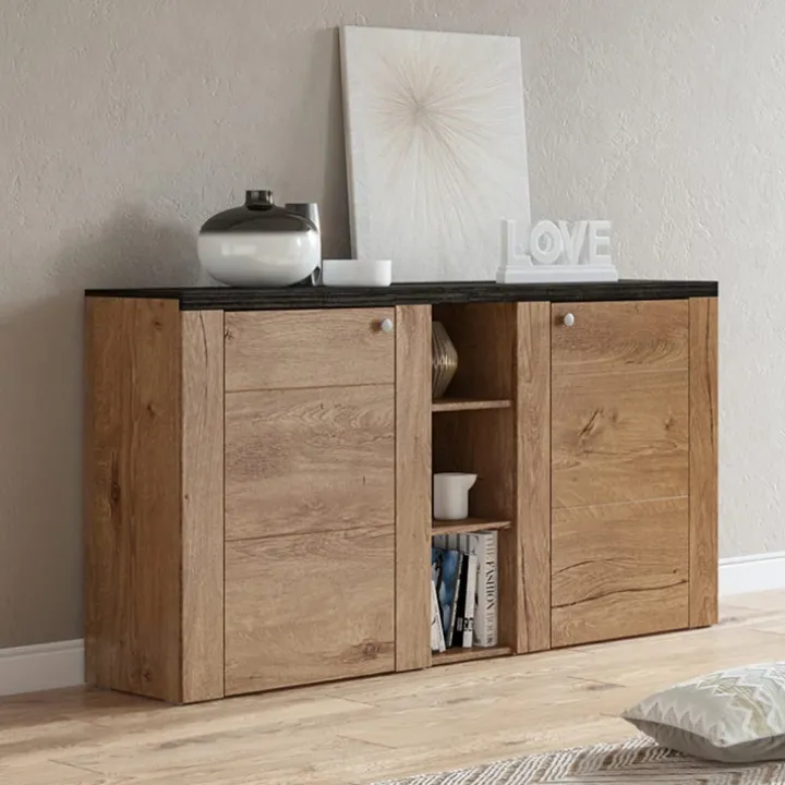 Credenza 155x85h cm 2 ante moderna quercia rovere grigio Paloma 2