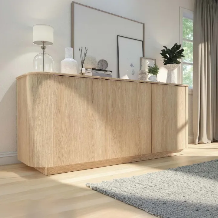 Credenza 180x76h cm 3 ante moderna rovere Alba