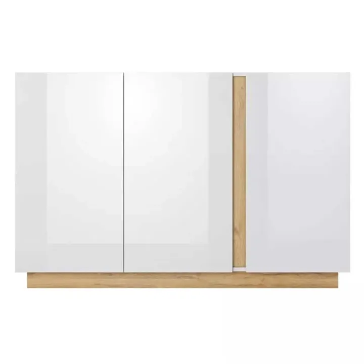 Credenza 138x91h cm 3 ante moderna soggiorno bianco rovere Noa Gihome®