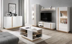 Credenza 138x91h cm 3 ante moderna soggiorno bianco rovere Noa Gihome®