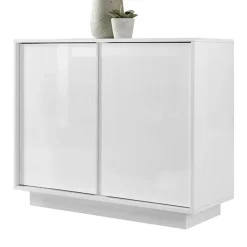 Credenza 92x79h cm 2 ante moderna soggiorno bianco lucido Spirit