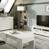 Credenza 144x80h cm 3 ante moderna soggiorno bianco opaco Creta