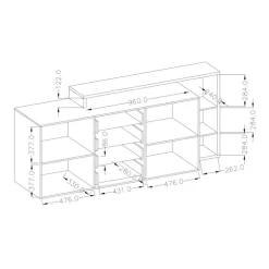 Credenza 180x97h cm 2 ante soggiorno nero opaco Megan Gihome®