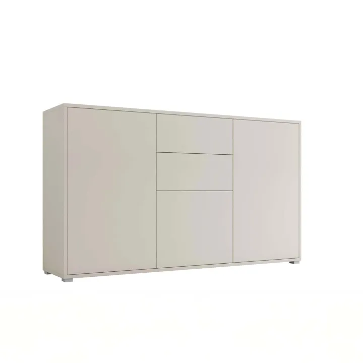Credenza 141x93h cm 2 cassetti 3 ante moderna beige cashmere Eindhoven