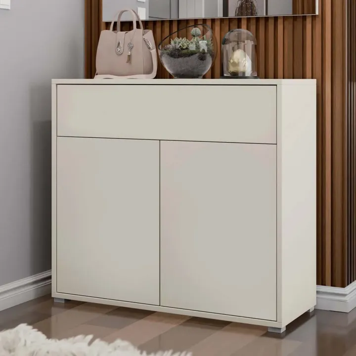 Credenza 100x93h cm 1 cassetto 2 ante moderna beige cashmere Eindhoven
