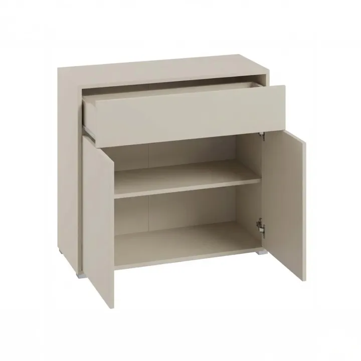 Credenza 100x93h cm 1 cassetto 2 ante moderna beige cashmere Eindhoven