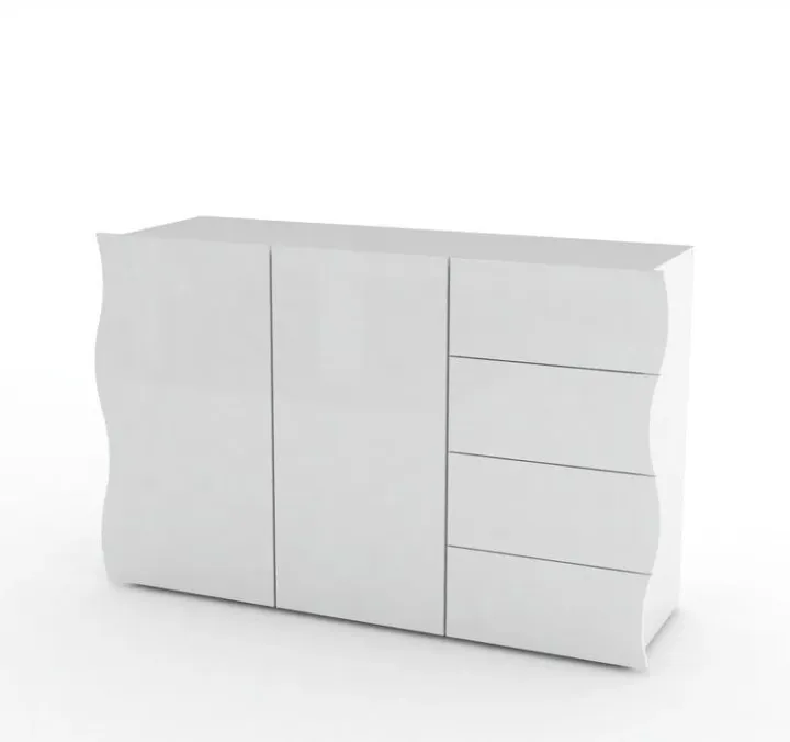 Credenza 130x81h cm soggiorno moderna bianco lucido Sea Gihome®