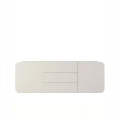 Credenza 180x70h cm sospesa 2 ante 3 cassetti beige Volia