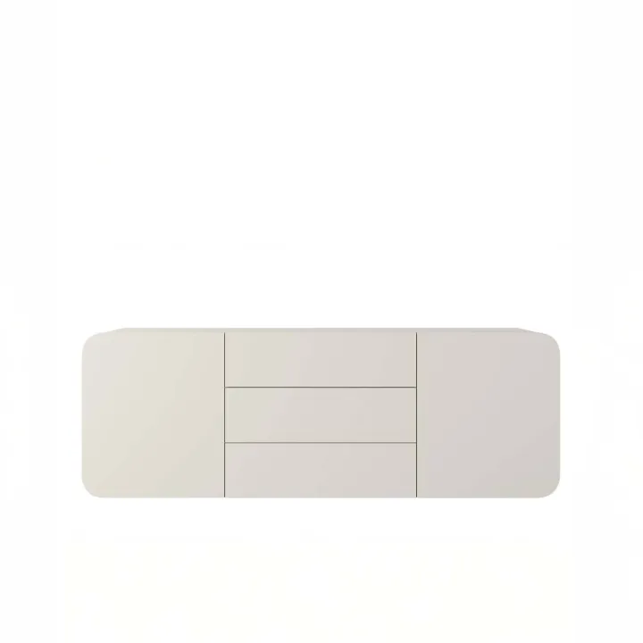 Credenza 180x70h cm sospesa 2 ante 3 cassetti beige Volia