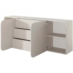 Credenza 180x70h cm sospesa 2 ante 3 cassetti beige Volia