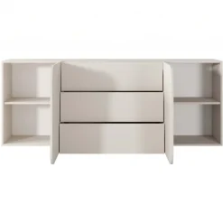 Credenza 180x70h cm sospesa 2 ante 3 cassetti beige Volia
