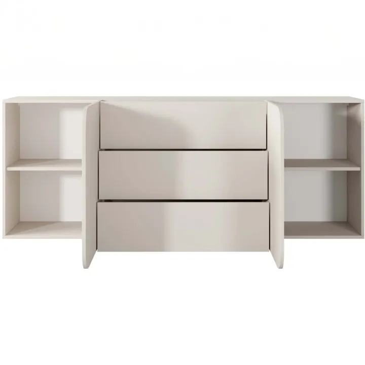 Credenza 180x70h cm sospesa 2 ante 3 cassetti beige Volia