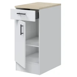 Cucina lineare 160 cm componibile bianco lucido rovere Kimera 5
