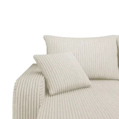 Divano angolare letto reversibile 238x147cm 3 posti velluto a coste beige Flow