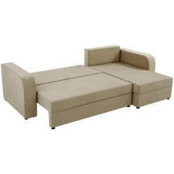 Divano angolare letto reversibile 237x139cm 3 posti matrimoniale angolare beige Flow