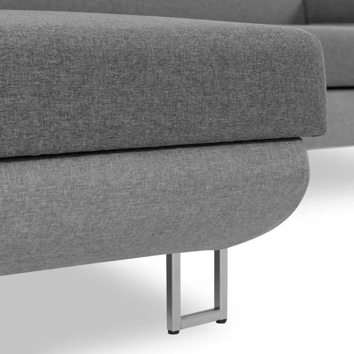 Divano letto angolare destra 5 posti 253x188cm grigio Almese