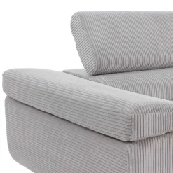 Divano letto angolare destra imbottito 274x203cm velluto a coste grigio Bormio