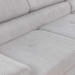 Divano letto angolare destra imbottito 274x203cm velluto a coste grigio Bormio