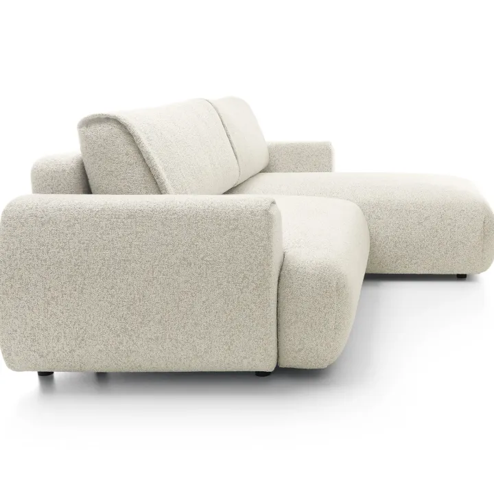 Divano letto angolare destra 3 posti 270x167cm tessuto bianco Cloudify