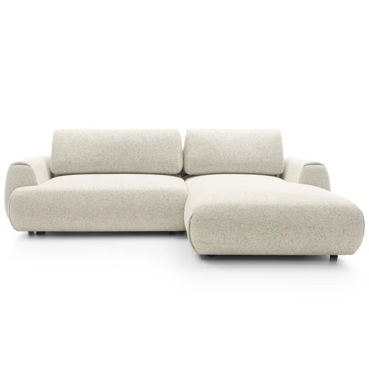 Divano letto angolare destra 3 posti 270x167cm tessuto bianco Cloudify