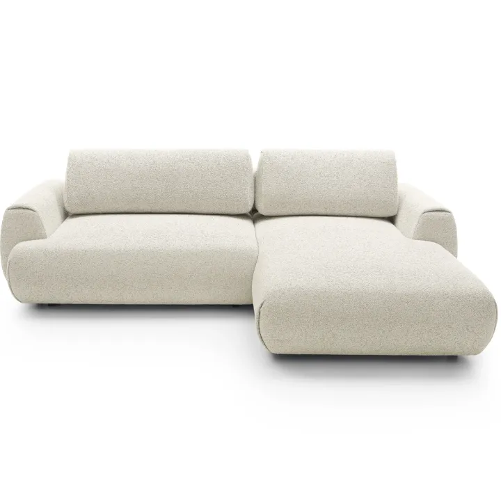 Divano letto angolare destra 3 posti 270x167cm tessuto bianco Cloudify