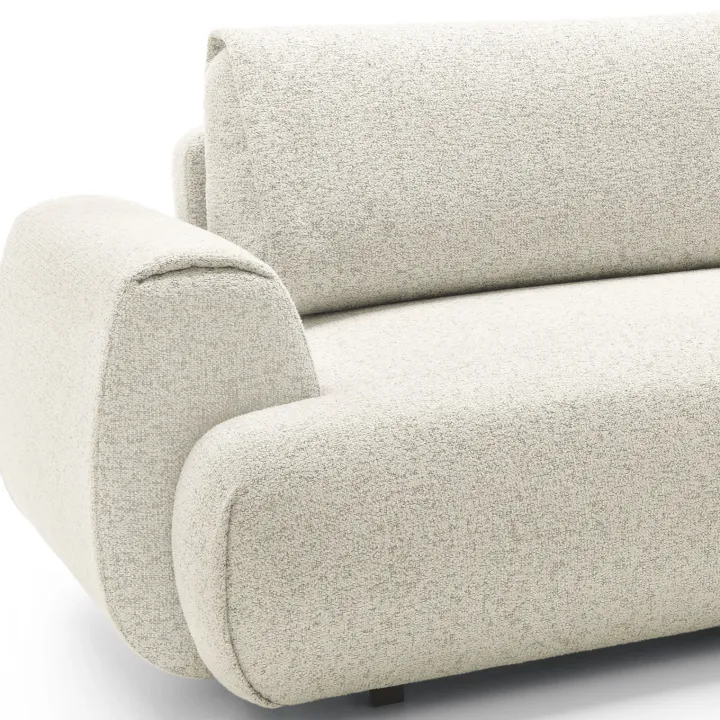 Divano letto angolare destra 3 posti 270x167cm tessuto bianco Cloudify