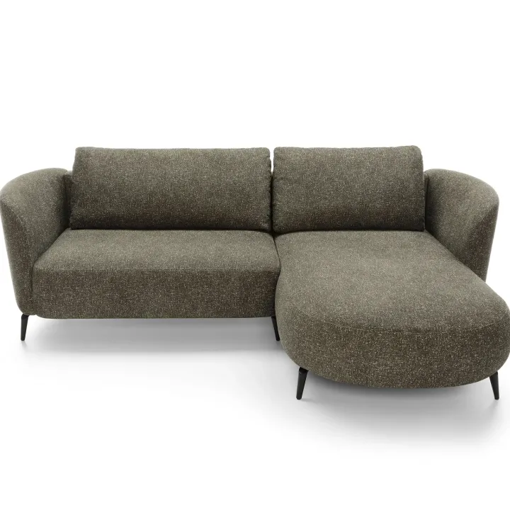 Divano letto angolare destra 3 posti 260x180cm tessuto bouclè verde Repose