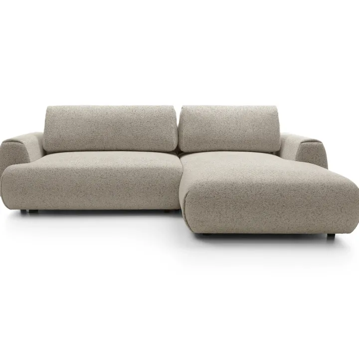 Divano letto angolare destra 3 posti 270x167cm tessuto beige Cloudify