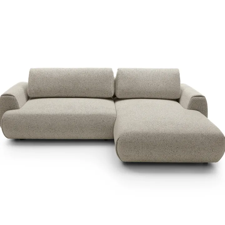 Divano letto angolare destra 3 posti 270x167cm tessuto beige Cloudify