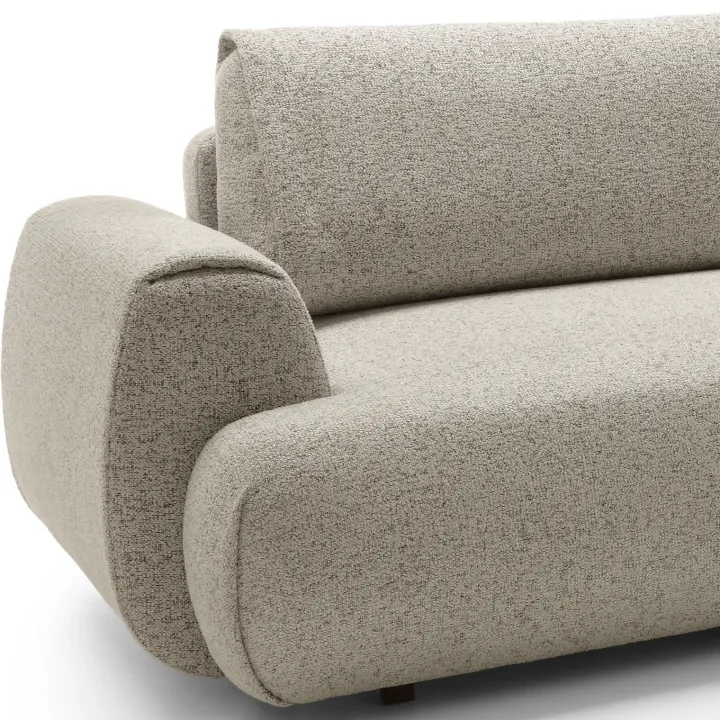 Divano letto angolare destra 3 posti 270x167cm tessuto beige Cloudify