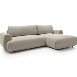 Divano letto angolare destra 3 posti 270x167cm tessuto beige Cloudify