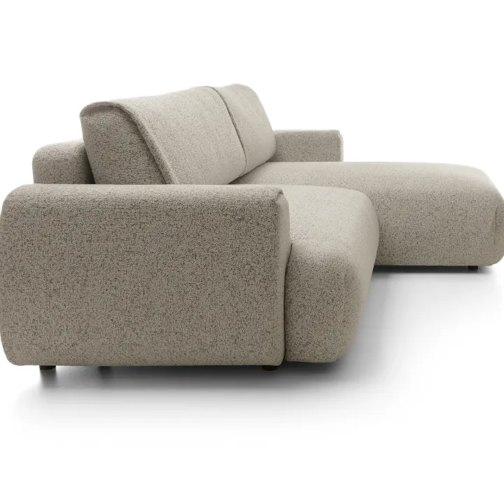 Divano letto angolare destra 3 posti 270x167cm tessuto beige Cloudify