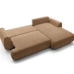 Divano letto angolare destra 3 posti 270x167cm tessuto arancio Cloudify