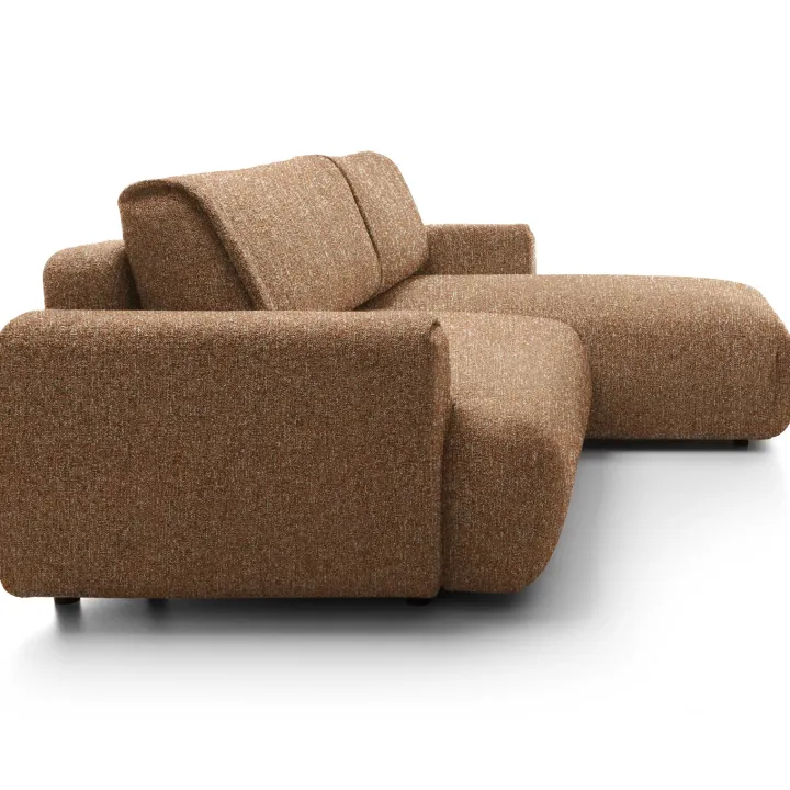 Divano letto angolare destra 3 posti 270x167cm tessuto arancio Cloudify