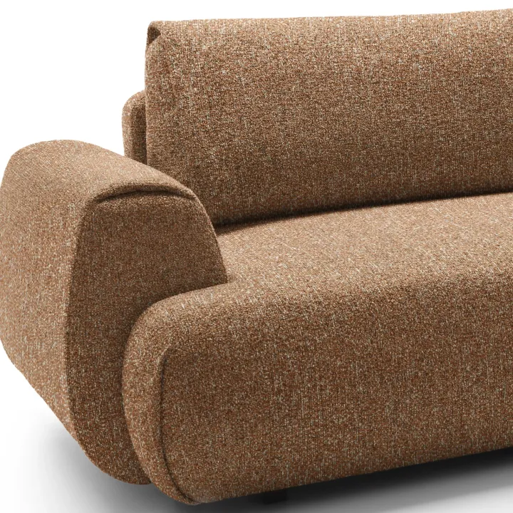 Divano letto angolare destra 3 posti 270x167cm tessuto arancio Cloudify