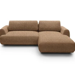 Divano letto angolare destra 3 posti 270x167cm tessuto arancio Cloudify