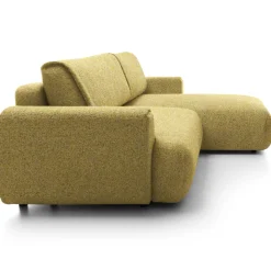 Divano letto angolare destra 3 posti 270x167cm tessuto giallo Cloudify