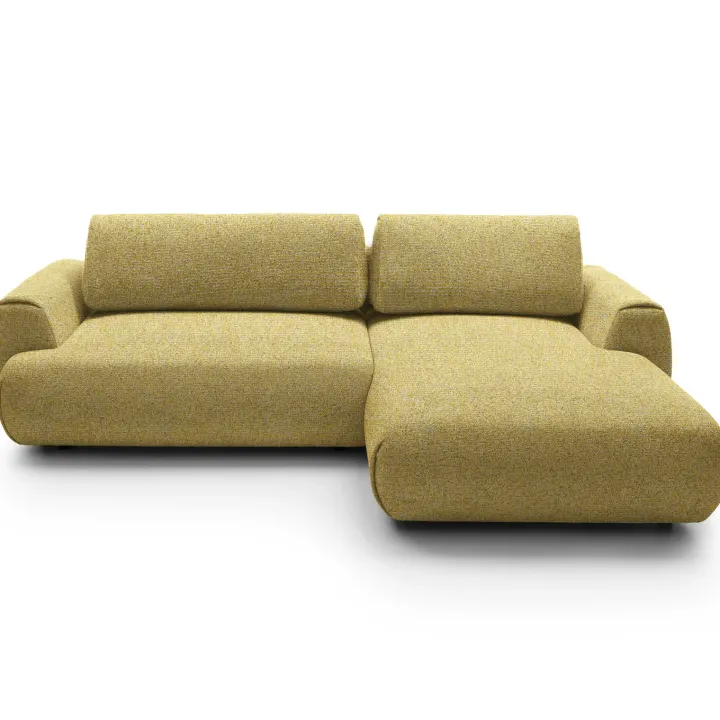 Divano letto angolare destra 3 posti 270x167cm tessuto giallo Cloudify