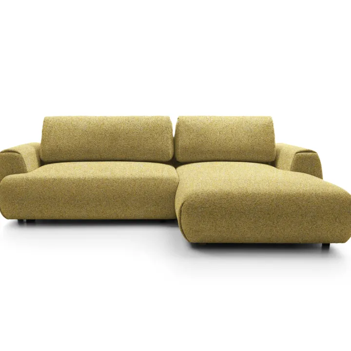 Divano letto angolare destra 3 posti 270x167cm tessuto giallo Cloudify