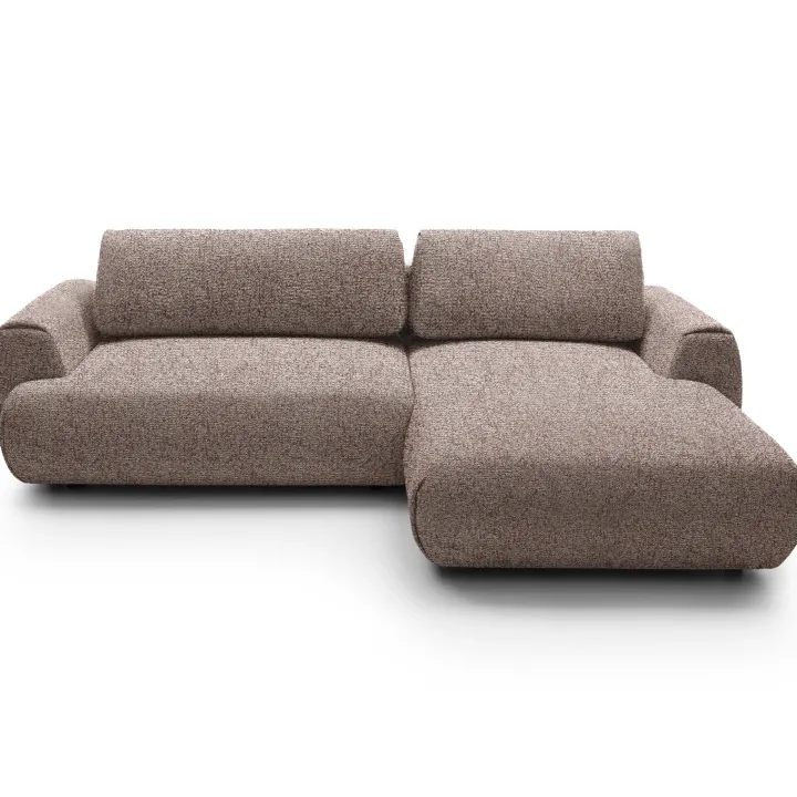 Divano letto angolare destra 3 posti 270x167cm tessuto rosa Cloudify