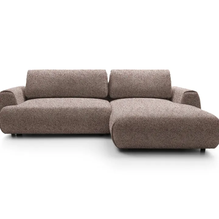 Divano letto angolare destra 3 posti 270x167cm tessuto rosa Cloudify