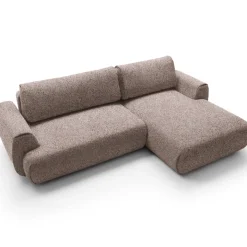 Divano letto angolare destra 3 posti 270x167cm tessuto rosa Cloudify