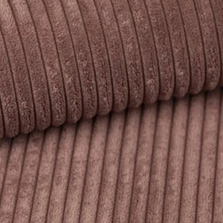 Divano letto angolare destra 3 posti 267x167cm velluto a coste rosa Relaxion