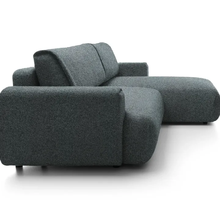 Divano letto angolare destra 3 posti 270x167cm tessuto antracite Cloudify